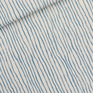 Picture of Wiggly Verticals - Bleu - M - French Terry - Crème Papyrus